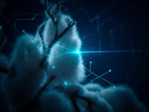 Close up of fiber strands being analyzed by digital sensors